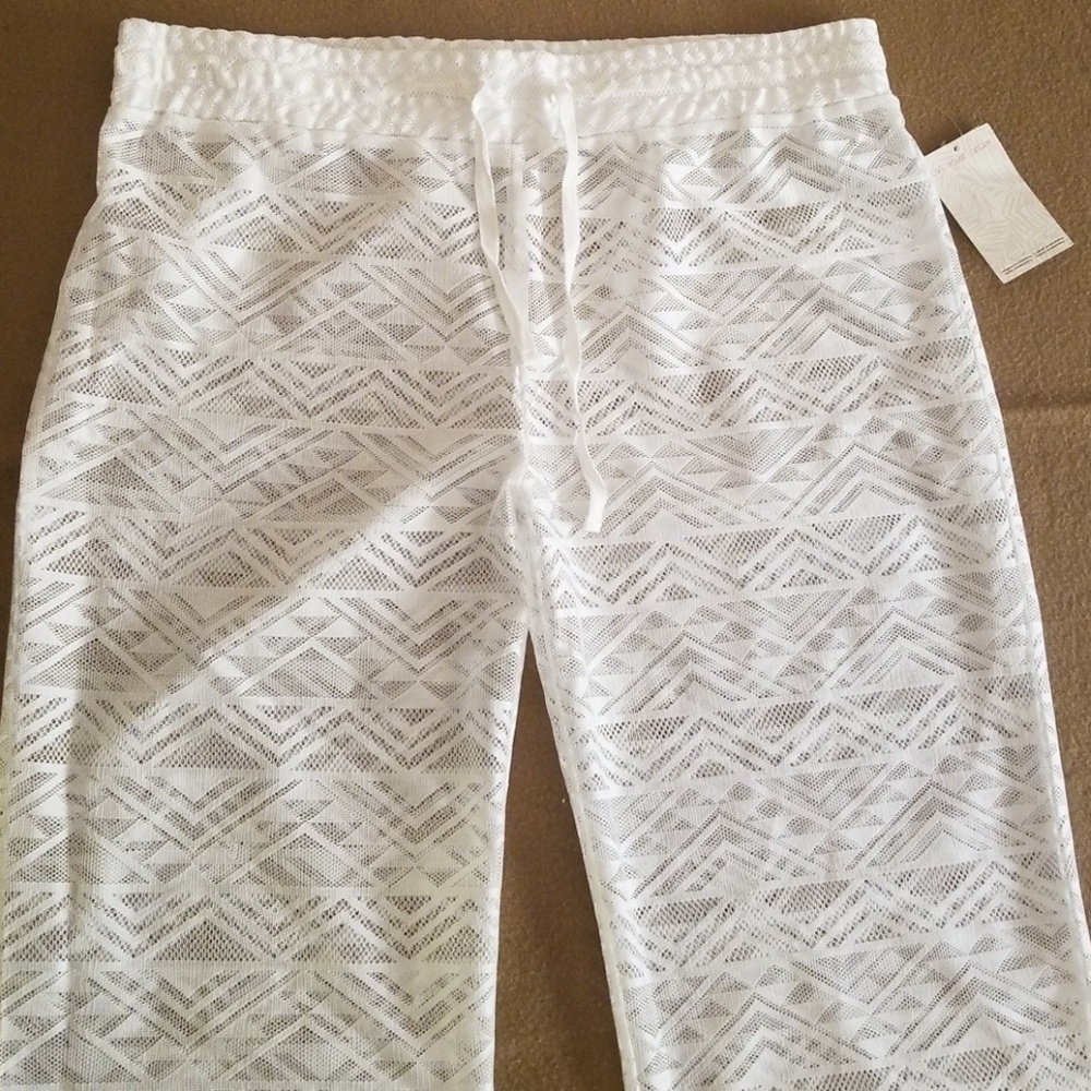 White Mesh Peekaboo Pant